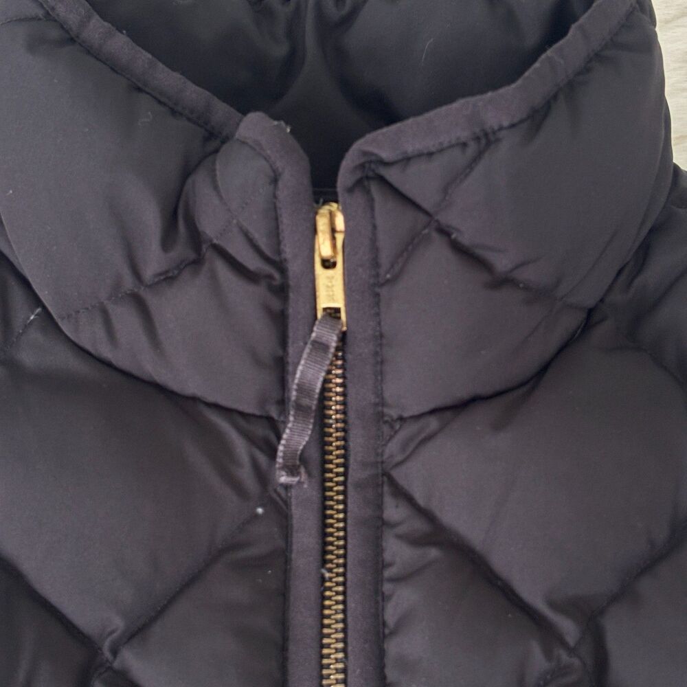 J. Crew Women's Size S Black Quilted Down Puffer Vest Gold Zip Pockets Outdoor - Picture 5 of 8